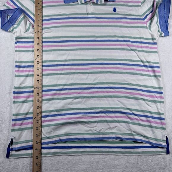 Izod Advantage Performance Golf Polo Shirt Mens Large Striped Performance Casual - Picture 13 of 13